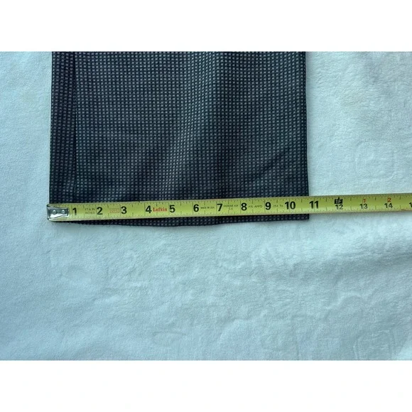 Express Editor Gray Dress Pants Waist Buttons Geometric Pattern Sz 6 - Picture 9 of 10